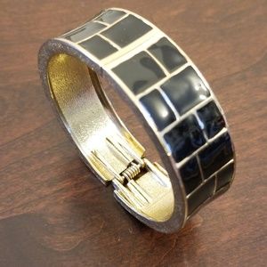 Black & gold cuff bracelet